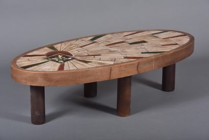 BARROIS (20th century) in Vallauris. Wooden...