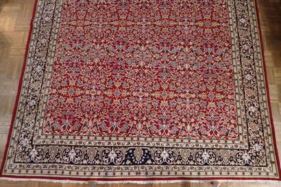 Very large Kerman wool carpet in burgundy...