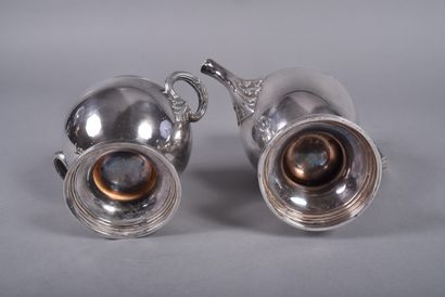 Part of a silver coffee service including...