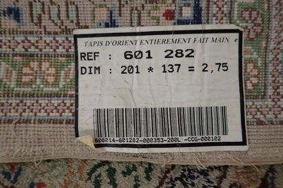 Entirely handmade Oriental rug in wool and...