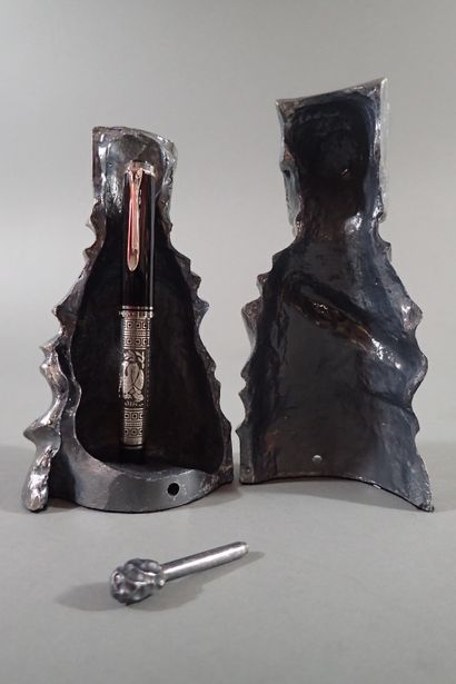 PELIKAN. Silver fountain pen with engraved...