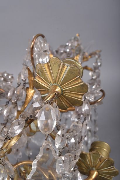 Gilded bronze girandole with five lights,...