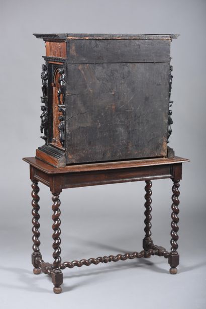 Italian or stipo cabinet in blackened wood,...