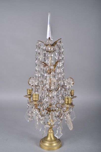 Gilded bronze girandole with five lights,...