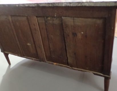 Large mahogany and mahogany veneer half-moon...