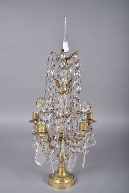 Gilded bronze girandole with five lights,...