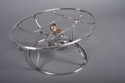 ERCUIS. Silver-plated plate warmer, pendulum...