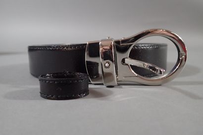 MONTBLANC. Reversible smooth black leather...