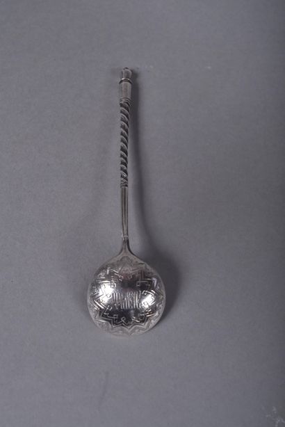Silver caviar spoon, spoon with engraved...