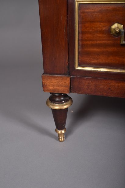 Straight mahogany and mahogany veneer chest...