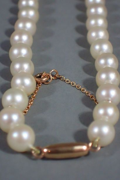 Shocker necklace with 65 white cultured pearls,...