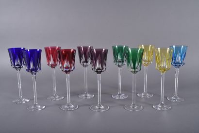 CRISTAL DE SEVRES. Set of 11 Roemer Rhine...