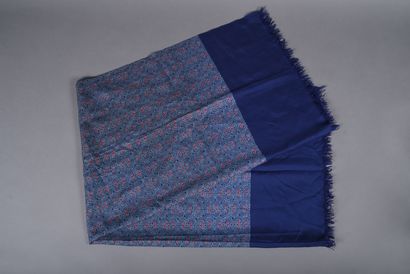 HERMES. Men's scarf, rectangle in blue silk...