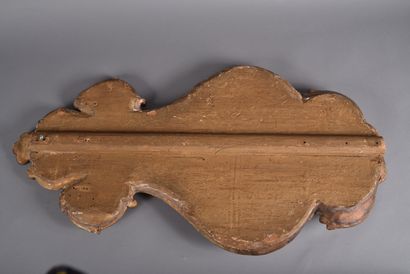 Large lyre-shaped gilded wood mirror with...