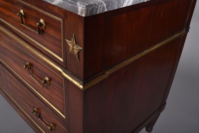 Straight mahogany and mahogany veneer chest...