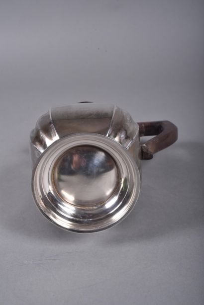 Silver coffee pot with rosewood handle. Art...