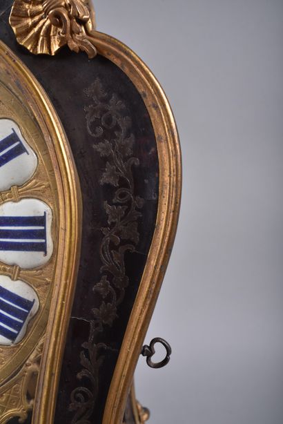 Boulle marquetry cartel in violonnée form,...