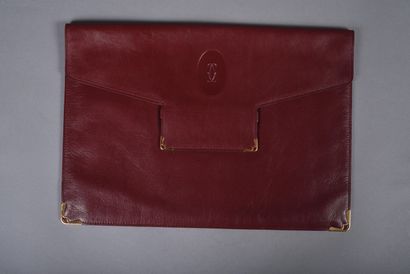 CARTIER. MUST briefcase in burgundy leather...