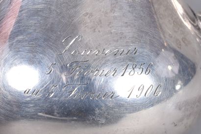Silver baluster-shaped self-serving coffeepot...