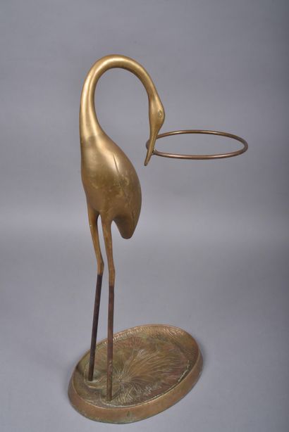 MAISON JANSEN, in the taste of. Brass heron...