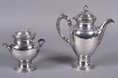 Part of a silver coffee service including...