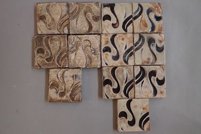 Alexandre BIGOT (1862-1927). Set of 12 rectangular...