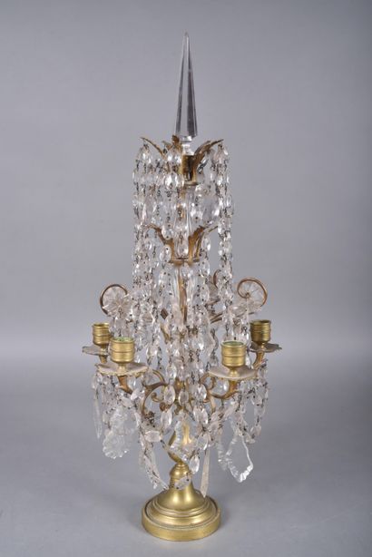 Gilded bronze girandole with five lights,...
