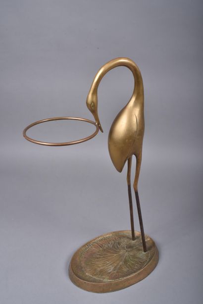 MAISON JANSEN, in the taste of. Brass heron...