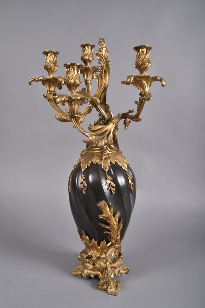 Large candelabra with four asymmetrical scrolled...