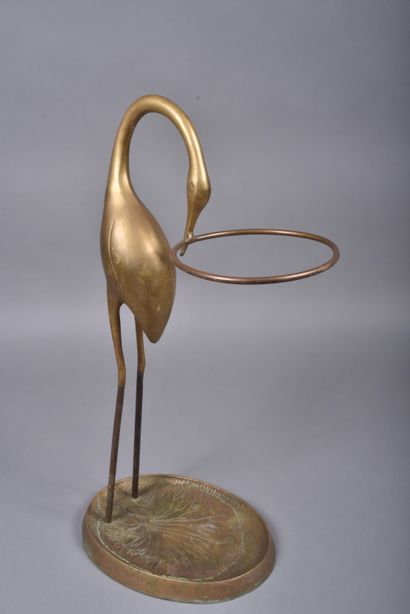MAISON JANSEN, in the taste of. Brass heron...