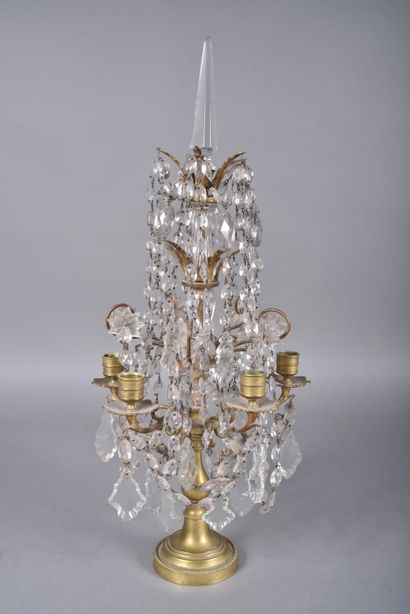 Gilded bronze girandole with five lights,...