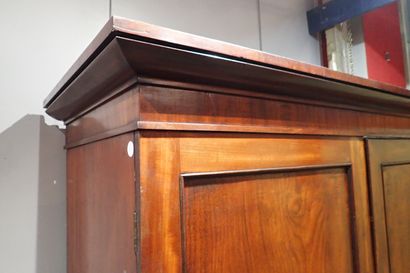 Mahogany and mahogany veneer cabinet opening...