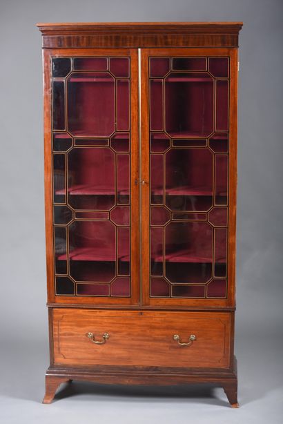 English mahogany and mahogany veneer bookcase...