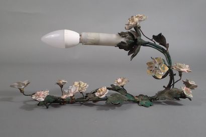 Pair of single-light sconces in green lacquered...