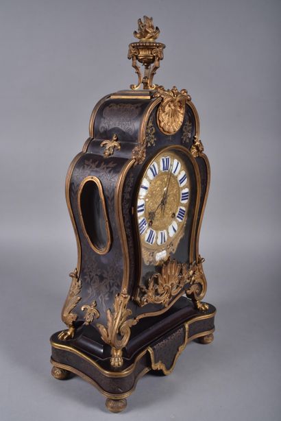 Boulle marquetry cartel in violonnée form,...