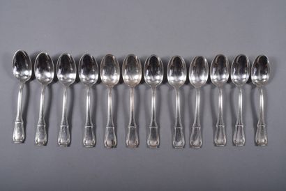BOULENGER. A silver-plated household set,...