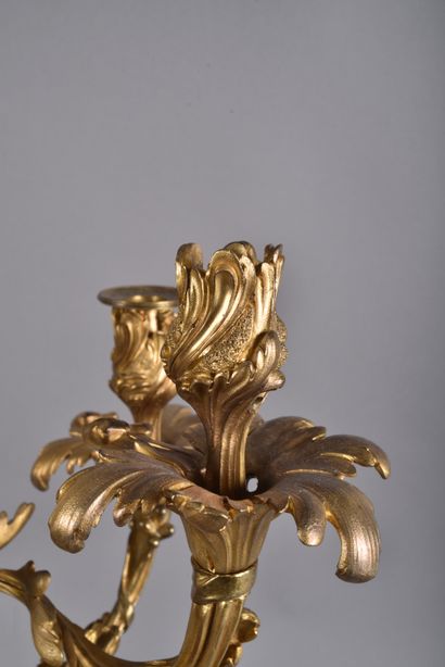 Large candelabra with four asymmetrical scrolled...