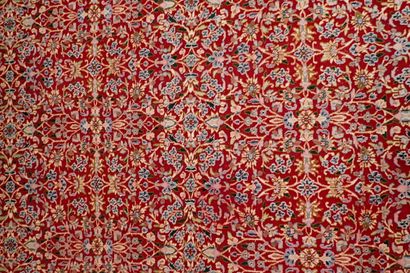 Very large Kerman wool carpet in burgundy...