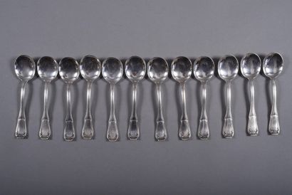 BOULENGER. A silver-plated household set,...