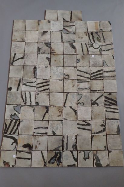 ABC Paris. Set of 91 beige and black glazed...
