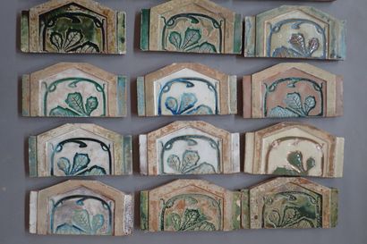 Alexandre BIGOT (1862-1927). Set of 21 semi-hexagonal...