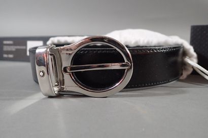 MONTBLANC. Reversible smooth black leather...