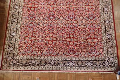 Very large Kerman wool carpet in burgundy...