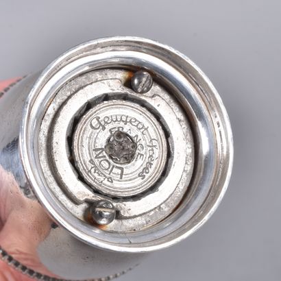Silver baluster pepper mill with shell and...