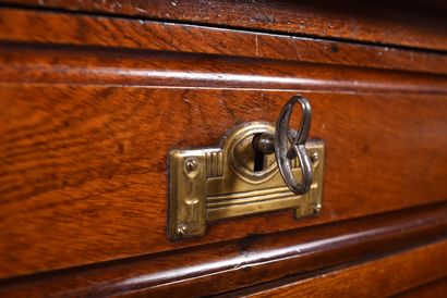 Mahogany and mahogany veneer two-body sideboard...