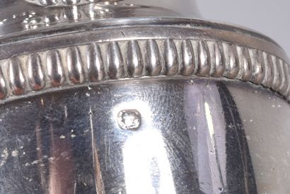 Silver baluster pepper mill with shell and...