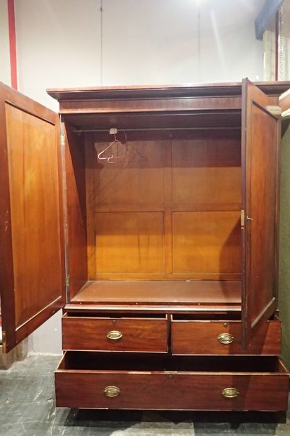 Mahogany and mahogany veneer cabinet opening...