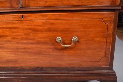 English mahogany and mahogany veneer bookcase...