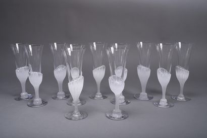 DAUM France. Crystal glass set comprising...