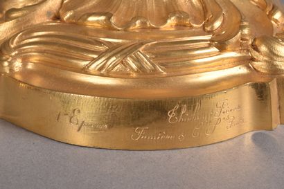 Thiébaut Frères. Pair of large gilt bronze...